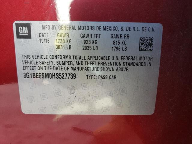 Photo 10 from auction – 2017 CHEVROLET CRUZE LT with VIN 3G1BE6SM0HS527739