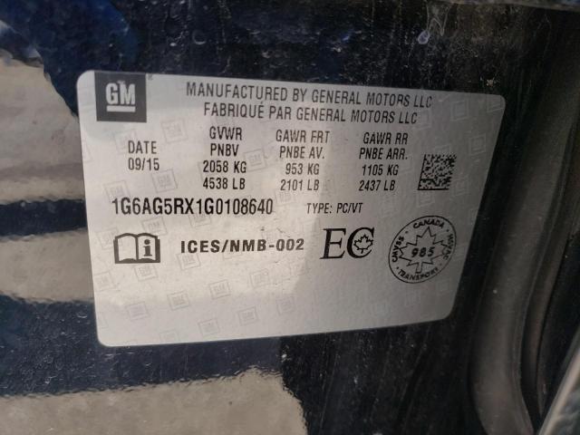 Photo 10 from auction – 2016 CADILLAC ATS with VIN 1G6AG5RX1G0108640