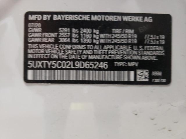 Photo 10 from auction – 2020 BMW X3 XDRIVE3 with VIN 5UXTY5C02L9D65246