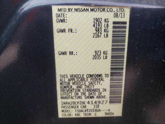 Photo 10 from auction – 2013 NISSAN LEAF S with VIN 1N4AZ0CP2DC414927