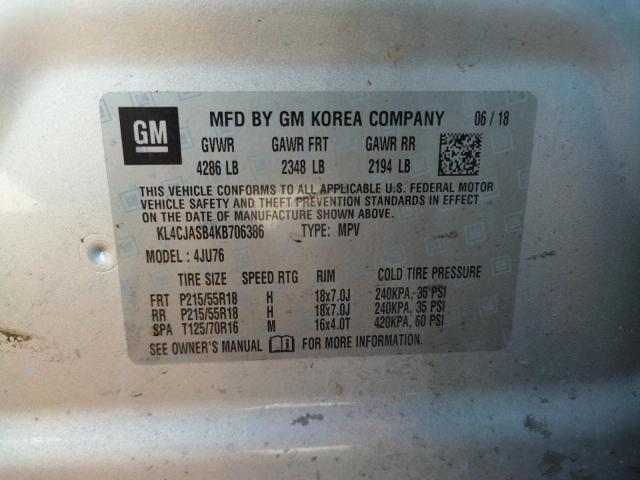 Photo 10 from auction – 2019 BUICK ENCORE PRE with VIN KL4CJASB4KB706386