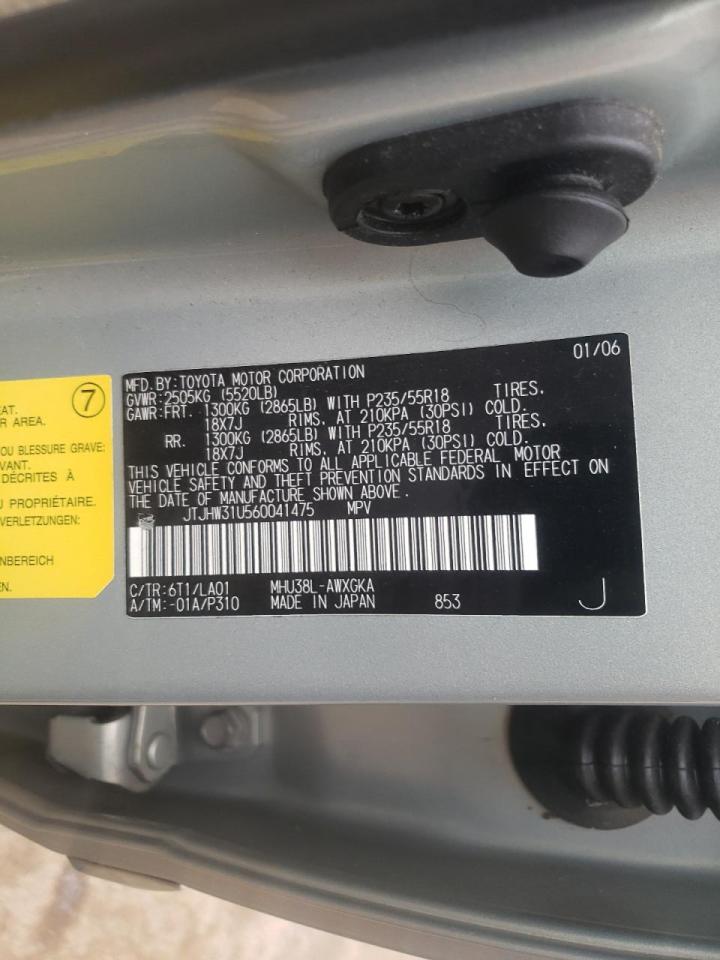 Photo 10 from auction – 2006 LEXUS RX 400 with VIN JTJHW31U560041475