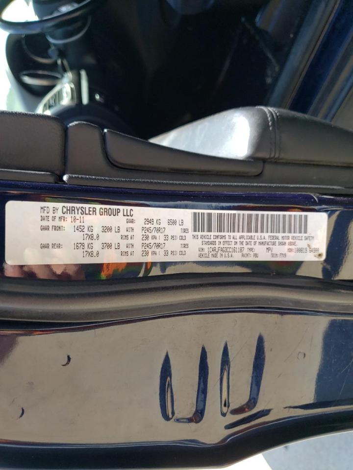 Photo 10 from auction – 2012 JEEP GRAND CHER with VIN 1C4RJFAG3CC161187