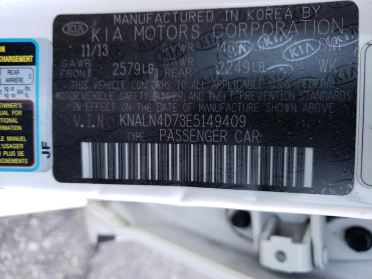 Photo 20 from auction – 2014 KIA CADENZA PR with VIN KNALN4D73E5149409