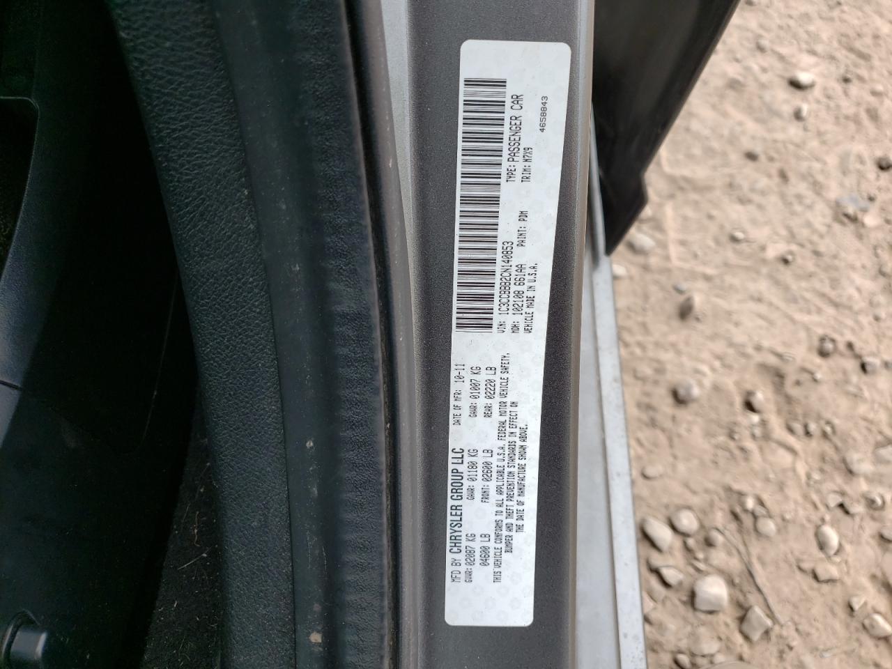 Foto 10 de la subasta – 2012 CHRYSLER 200 TOURIN con VIN 1C3CCBBB2CN140853