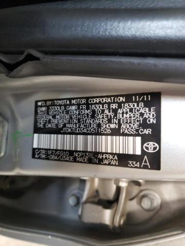 Photo 10 from auction – 2012 TOYOTA YARIS with VIN JTDKTUD34CD511526