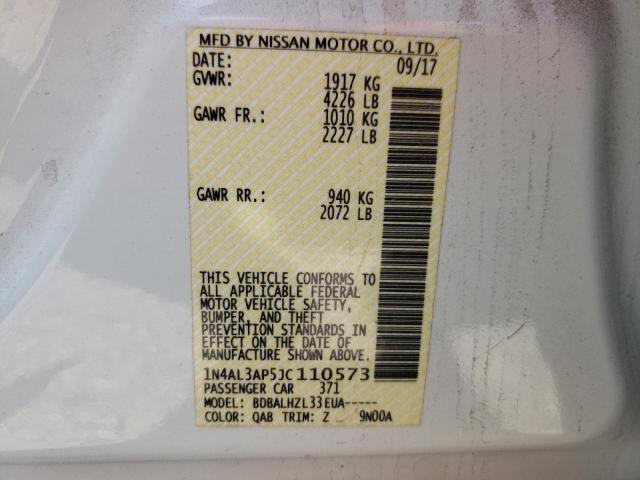 Photo 10 from auction – 2018 NISSAN ALTIMA 2.5 with VIN 1N4AL3AP5JC110573