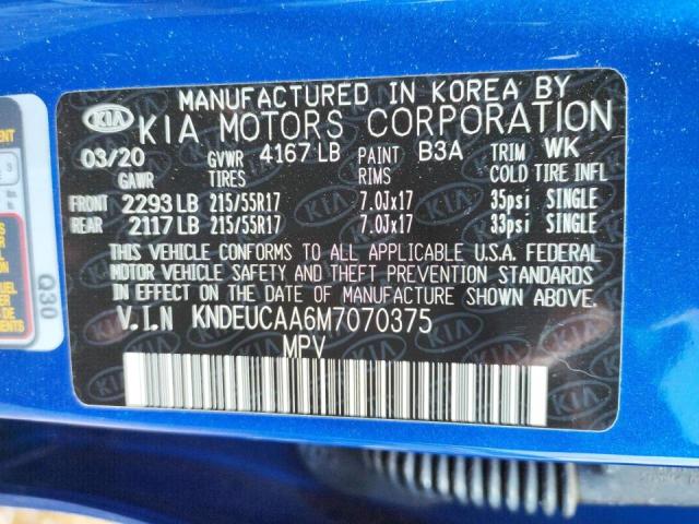 Photo 10 from auction – 2021 KIA SELTOS S with VIN KNDEUCAA6M7070375