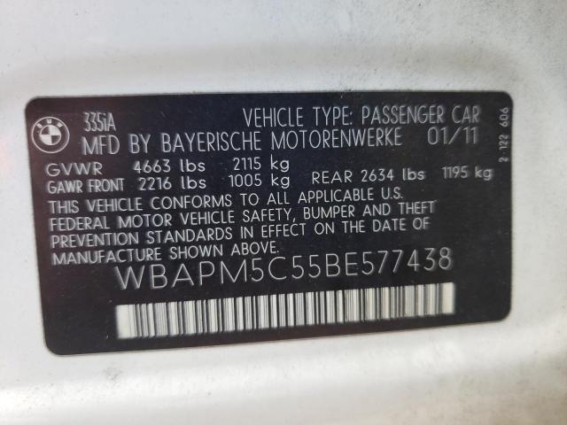 Photo 10 from auction – 2011 BMW 335 I with VIN WBAPM5C55BE577438