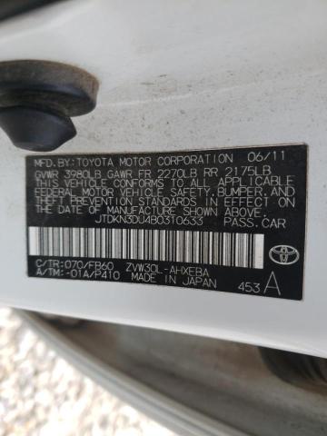 Photo 10 from auction – 2011 TOYOTA PRIUS with VIN JTDKN3DU4B0310633