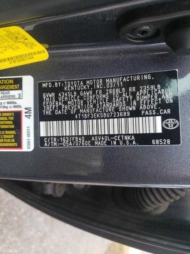 Photo 10 from auction – 2011 TOYOTA CAMRY BASE with VIN 4T1BF3EK5BU723689