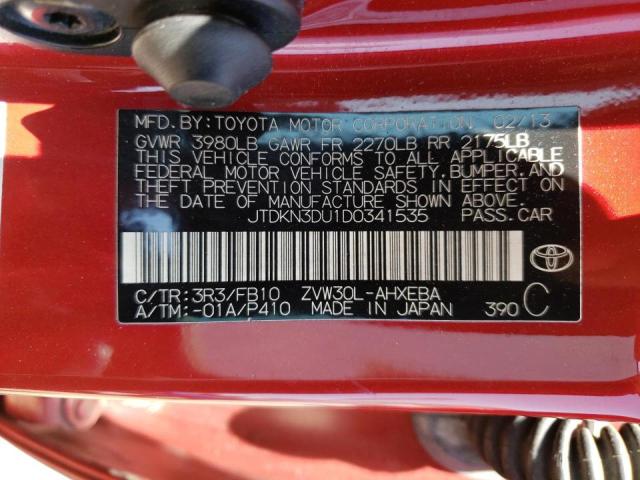 Photo 10 from auction – 2013 TOYOTA PRIUS with VIN JTDKN3DU1D0341535