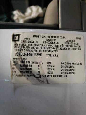 Photo 10 from auction – 2006 CHEVROLET EQUINOX LT with VIN 2CNDL63F166162291