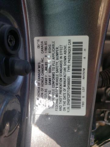 Photo 10 from auction – 2016 HONDA CIVIC EX with VIN 2HGFC2F71GH566001