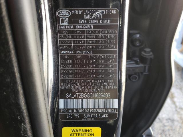 Foto 10 de la subasta – 2012 LAND ROVER RANGE ROVE con VIN SALVT2BG8CH626493