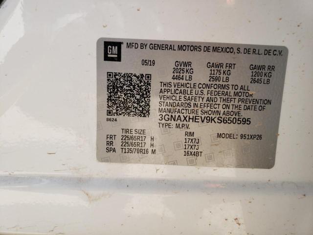 Photo 10 from auction – 2019 CHEVROLET EQUINOX LS with VIN 3GNAXHEV9KS650595
