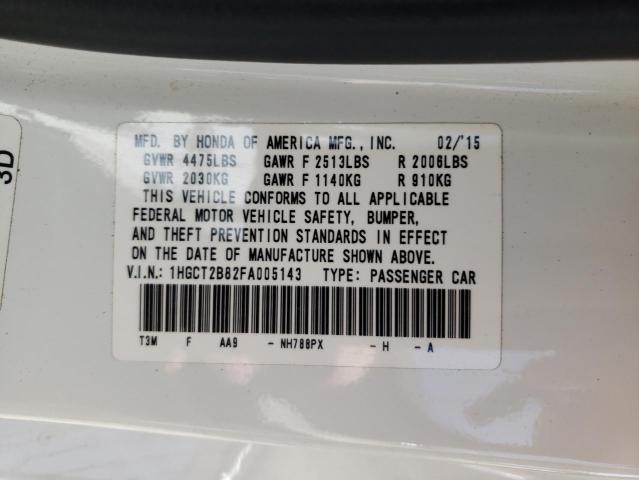 Photo 10 from auction – 2015 HONDA ACCORD EXL with VIN 1HGCT2B82FA005143