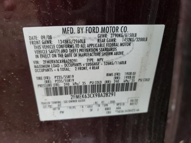Photo 10 from auction – 2009 FORD FLEX LIMIT with VIN 2FMEK63CX9BA28291