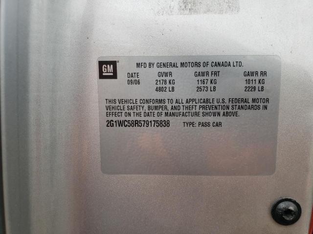 Photo 10 from auction – 2007 CHEVROLET IMPALA LT with VIN 2G1WC58R579175838