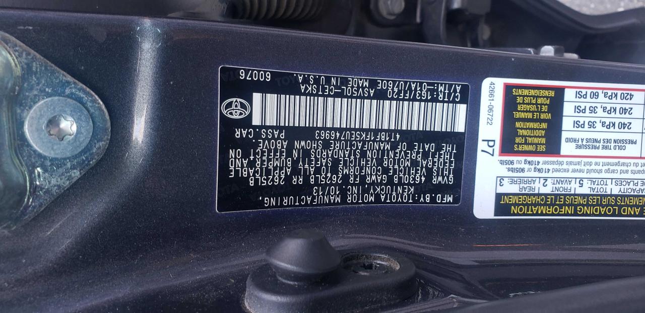 Photo 10 from auction – 2014 TOYOTA CAMRY L with VIN 4T1BF1FK5EU746963