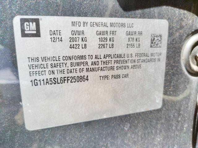 Photo 10 from auction – 2015 CHEVROLET MALIBU LS with VIN 1G11A5SL6FF250864