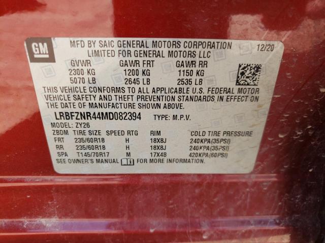 Photo 10 from auction – 2021 BUICK ENVISION E with VIN LRBFZNR44MD082394