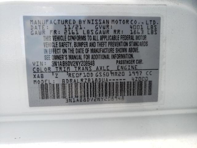 Photo 10 from auction – 2022 NISSAN SENTRA SR with VIN 3N1AB8DV2NY208948