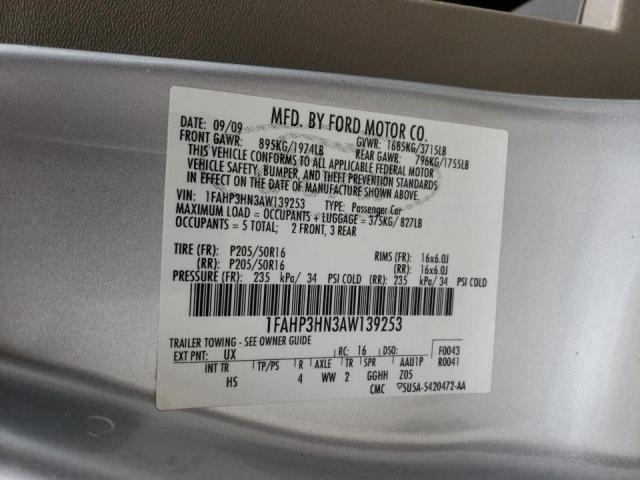 Photo 10 from auction – 2010 FORD FOCUS SEL with VIN 1FAHP3HN3AW139253