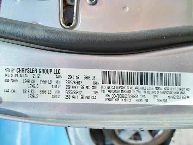 Photo 10 from auction – 2012 DODGE JOURNEY SX with VIN 3C4PDDBG5CT278954