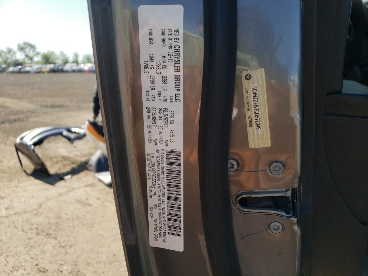 Photo 10 from auction – 2012 JEEP COMPASS LA with VIN 1C4NJDEB7CD572345