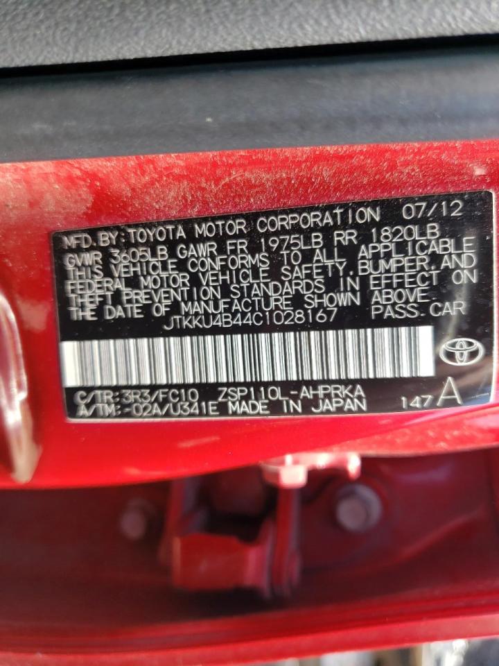 Photo 10 from auction – 2012 TOYOTA SCION XD with VIN JTKKU4B44C1028167