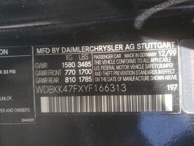 Photo 10 from auction – 2000 MERCEDES-BENZ SLK 230 KO with VIN WDBKK47FXYF166313