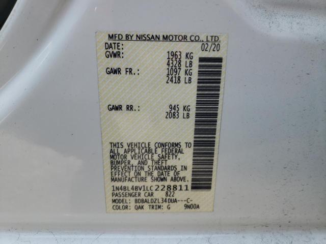 Photo 10 from auction – 2020 NISSAN ALTIMA S with VIN 1N4BL4BV1LC228811