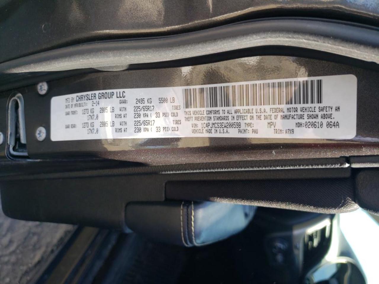 Photo 10 from auction – 2014 JEEP CHEROKEE L with VIN 1C4PJMCS3EW200598