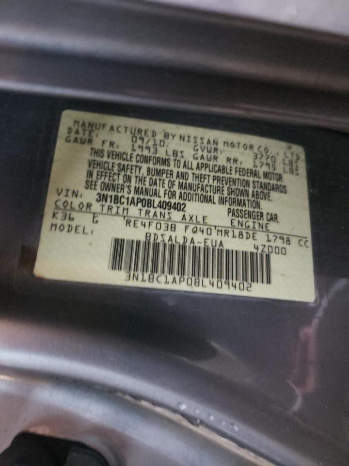 Photo 10 from auction – 2011 NISSAN VERSA S with VIN 3N1BC1AP0BL409402