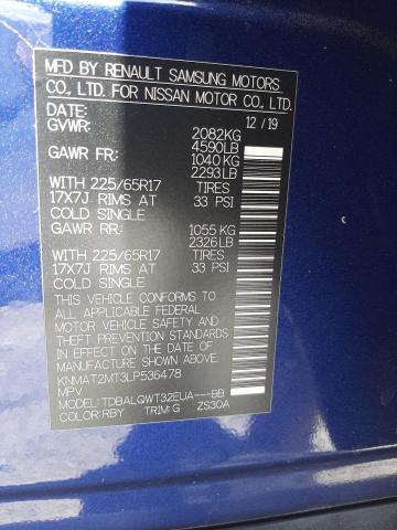 Photo 1 from auction – 2020 NISSAN ROGUE S with VIN KNMAT2MT3LP536478
