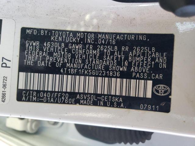 Photo 10 from auction – 2016 TOYOTA CAMRY LE with VIN 4T1BF1FK5GU231836