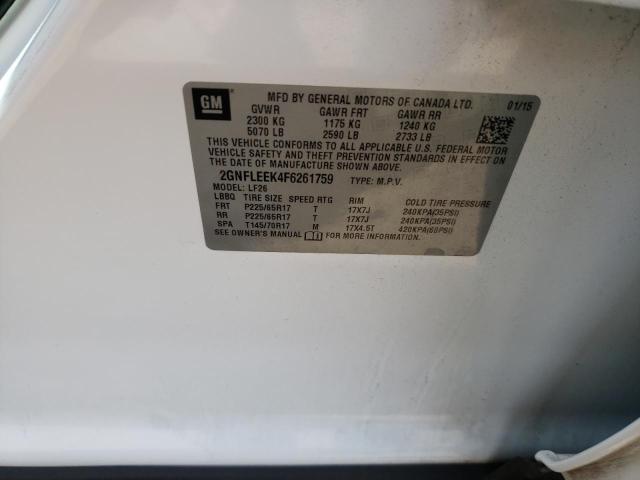 Foto 10 de la subasta – 2015 CHEVROLET EQUINOX LS con VIN 2GNFLEEK4F6261759