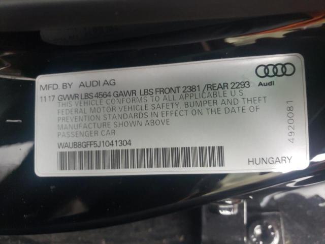 Photo 10 from auction – 2018 AUDI A3 PREMIUM with VIN WAUB8GFF5J1041304