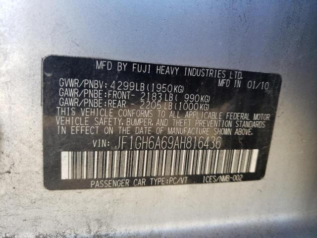 Photo 10 from auction – 2010 SUBARU IMPREZA 2. with VIN JF1GH6A69AH816436