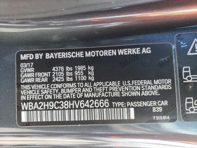 Photo 10 from auction – 2017 BMW 230XI with VIN WBA2H9C38HV642666