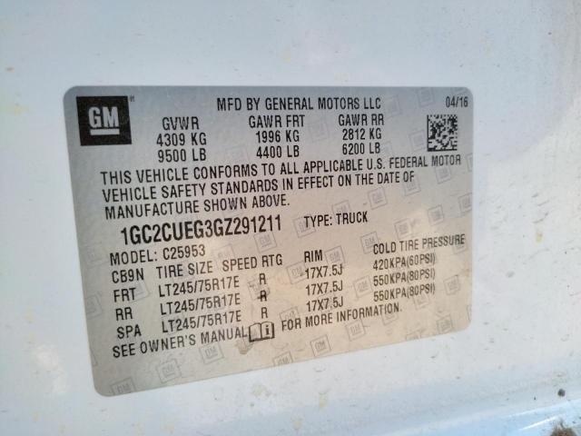 Photo 10 from auction – 2016 CHEVROLET SILVERADO with VIN 1GC2CUEG3GZ291211