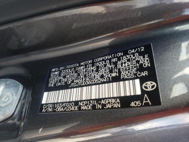 Photo 10 from auction – 2012 TOYOTA YARIS with VIN JTDJTUD36CD529411