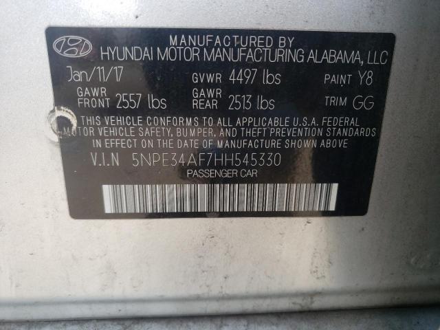 Photo 10 from auction – 2017 HYUNDAI SONATA SPO with VIN 5NPE34AF7HH545330