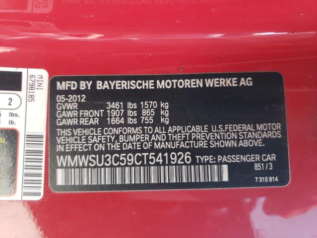Photo 10 from auction – 2012 MINI COOPER with VIN WMWSU3C59CT541926