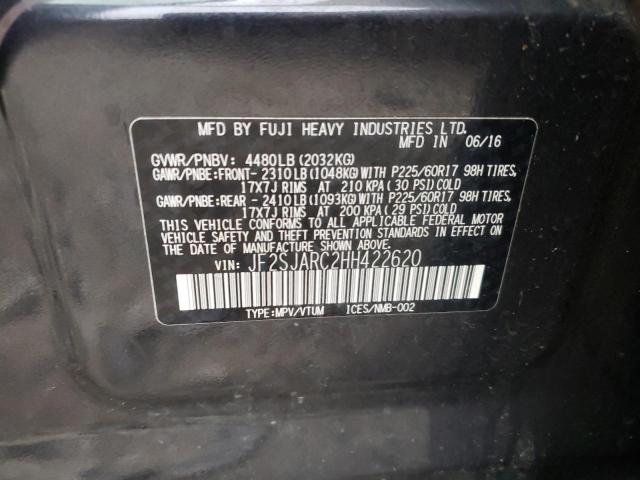 Photo 10 from auction – 2017 SUBARU FORESTER 2 with VIN JF2SJARC2HH422620