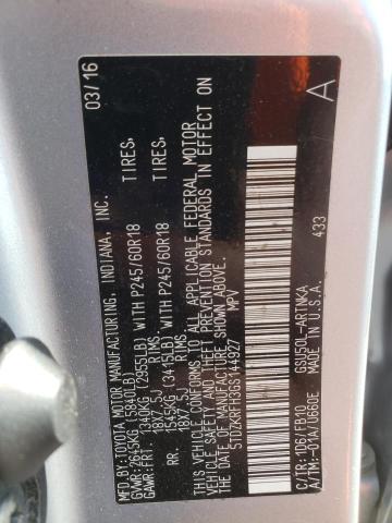 Photo 10 from auction – 2016 TOYOTA HIGHLANDER with VIN 5TDZKRFH3GS144927