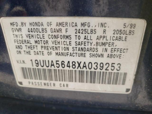 Photo 10 from auction – 1999 ACURA 3.2TL with VIN 19UUA5648XA039253