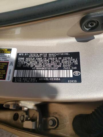 Photo 10 from auction – 2007 TOYOTA CAMRY HYBR with VIN 4T1BB46K07U010397