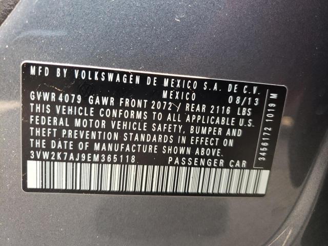 Photo 10 from auction – 2014 VOLKSWAGEN JETTA BASE with VIN 3VW2K7AJ9EM365118